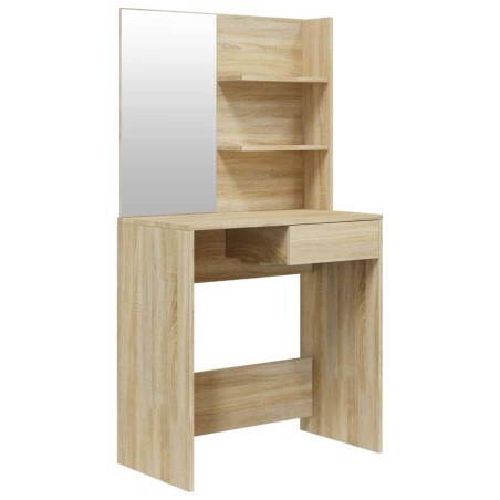 vidaXL Toeletta con Specchio Rovere Sonoma 74,5x40x141 cm