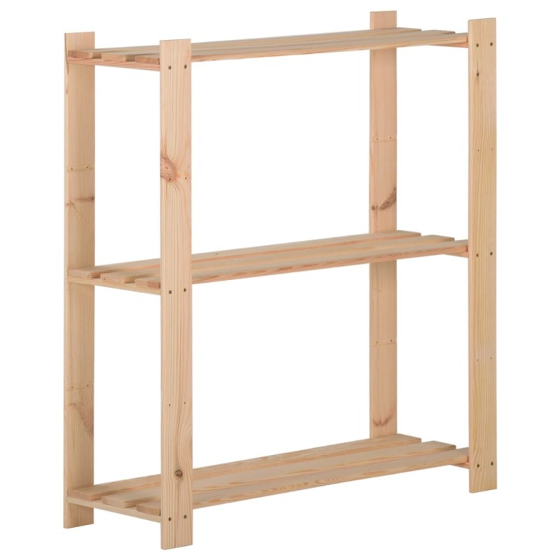 vidaXL Scaffale a 3 Livelli 80x28,5x90 cm in Legno Massello di Pino vidaXL Scaffale a 3 Livelli 80x28,5x90 cm in Legno Massello di Pino