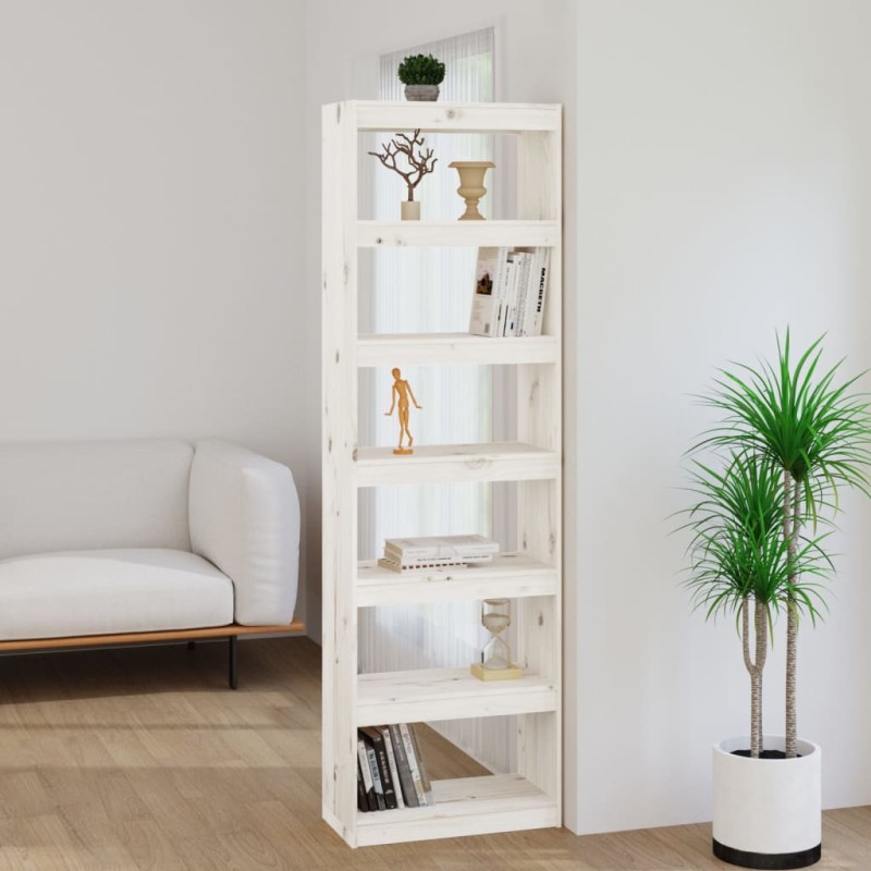 vidaXL Libreria/Divisorio Bianco 60x30x199,5 cm Legno Massello di Pino vidaXL Libreria/Divisorio Bianco 60x30x199,5 cm Legno Massello di Pino