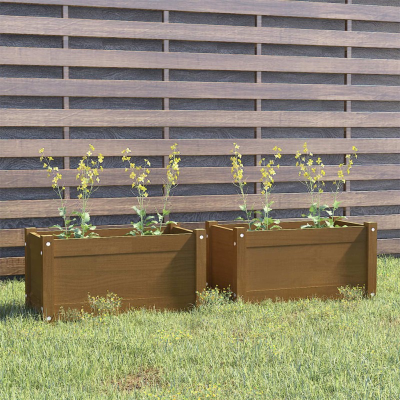 vidaXL Fioriere da Giardino 2 pz Miele 60x31x31 cm in Massello di Pino vidaXL Fioriere da Giardino 2 pz Miele 60x31x31 cm in Massello di Pino