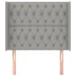 Testiera ad Orecchio Grigio Chiaro 93x16x118/128 cm in Tessuto Testiera ad Orecchio Grigio Chiaro 93x16x118/128 cm in Tessuto