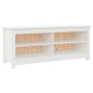 vidaXL Scarpiera Bianca 110x38x45,5 cm in Legno Massello di Pino vidaXL Scarpiera Bianca 110x38x45,5 cm in Legno Massello di Pino