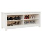 vidaXL Scarpiera Bianca 110x38x45,5 cm in Legno Massello di Pino vidaXL Scarpiera Bianca 110x38x45,5 cm in Legno Massello di Pino