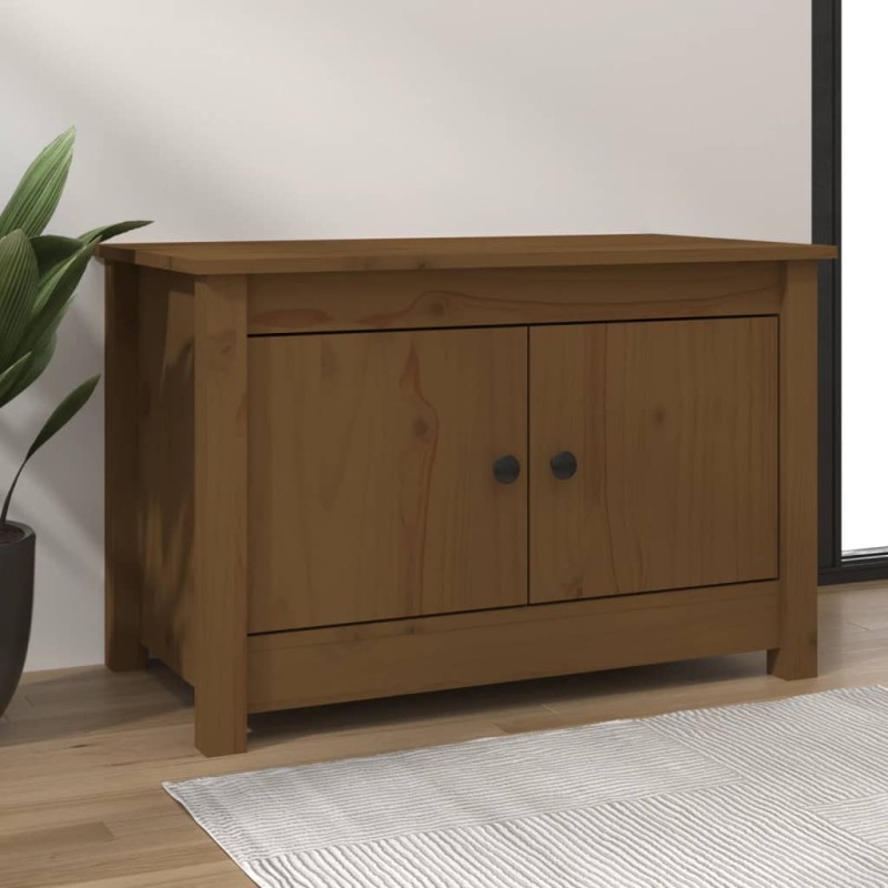 vidaXL Scarpiera Miele 70x38x45,5 cm in Legno Massello di Pino vidaXL Scarpiera Miele 70x38x45,5 cm in Legno Massello di Pino