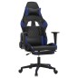 vidaXL Sedia da Gaming Massaggiante Poggiapiedi Nero e Blu Similpelle vidaXL Sedia da Gaming Massaggiante Poggiapiedi Nero e Blu Similpelle