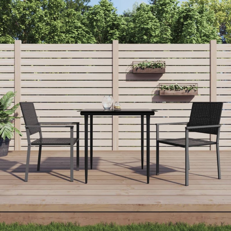 vidaXL Sedie da Giardino 2 pz Nere 54x62,5x89 cm in Polyrattan vidaXL Sedie da Giardino 2 pz Nere 54x62,5x89 cm in Polyrattan