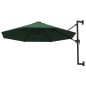 vidaXL Ombrellone a Muro con Palo in Metallo 300 cm Verde vidaXL Ombrellone a Muro con Palo in Metallo 300 cm Verde