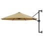 vidaXL Ombrellone a Muro con Palo in Metallo 300 cm Grigio Talpa vidaXL Ombrellone a Muro con Palo in Metallo 300 cm Grigio Talpa