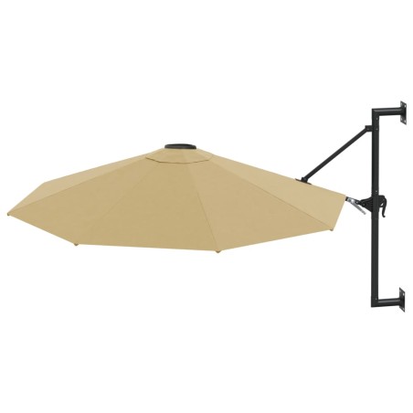 vidaXL Ombrellone a Muro con Palo in Metallo 300 cm Grigio Talpa