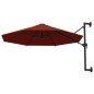 vidaXL Ombrellone a Muro con Palo in Metallo 300 cm Terracotta vidaXL Ombrellone a Muro con Palo in Metallo 300 cm Terracotta