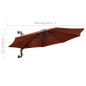 vidaXL Ombrellone a Muro con Palo in Metallo 300 cm Terracotta vidaXL Ombrellone a Muro con Palo in Metallo 300 cm Terracotta