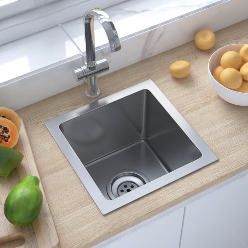 vidaXL Lavello da Cucina Lavorato a Mano in Acciaio Inox vidaXL Lavello da Cucina Lavorato a Mano in Acciaio Inox