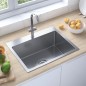 vidaXL Lavello da Cucina Lavorato a Mano in Acciaio Inox vidaXL Lavello da Cucina Lavorato a Mano in Acciaio Inox