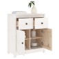 vidaXL Credenza Bianca 70x35x80 cm in Legno Massello di Pino vidaXL Credenza Bianca 70x35x80 cm in Legno Massello di Pino