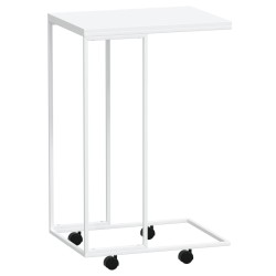 Tavolino con Ruote Bianco 40x30x63,5cm in Legno Ingegnerizzato