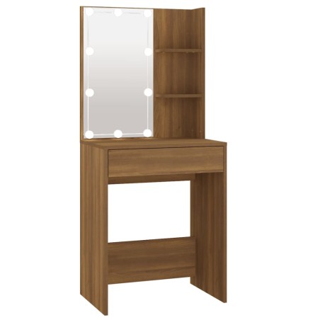 vidaXL Toeletta con LED Rovere Marrone 60x40x140 cm