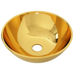 vidaXL Lavandino 28x10 cm in Ceramica Oro