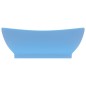 vidaXL Lavabo con Troppopieno Ovale Azzurro Opaco 58,5x39 cm Ceramica vidaXL Lavabo con Troppopieno Ovale Azzurro Opaco 58,5x39 cm Ceramica