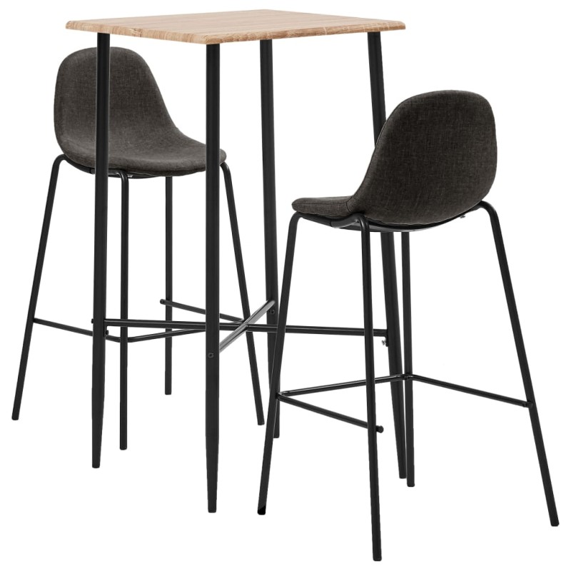 vidaXL Set da Bar 3 pz in Tessuto Grigio Scuro vidaXL Set da Bar 3 pz in Tessuto Grigio Scuro