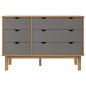 vidaXL Cassettiera OTTA Marrone e Grigio 111x42x73,5 cm Legno di Pino vidaXL Cassettiera OTTA Marrone e Grigio 111x42x73,5 cm Legno di Pino