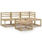 vidaXL Set Divani da Giardino 5 pz in Legno di Pino Impregnato Verde