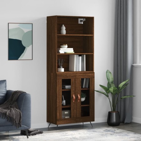 vidaXL Credenza Rovere Marrone 69,5x34x180 cm in Legno Multistrato