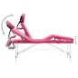 Lettino da Massaggio a 4 Sezioni in Alluminio Rosa Lettino da Massaggio a 4 Sezioni in Alluminio Rosa