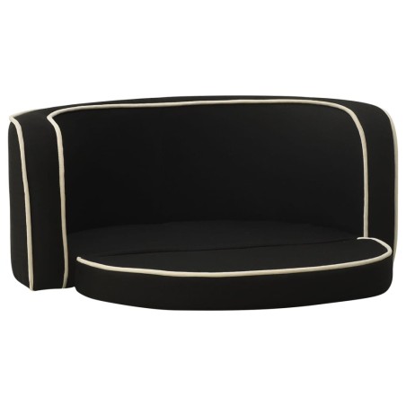 vidaXL Divano Cani Pieghevole Nero 76x71x30 cm Cuscino Lino Lavabile
