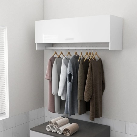 vidaXL Armadio Bianco Lucido 100x32,5x35 cm in Truciolato