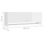 vidaXL Armadio Bianco Lucido 100x32,5x35 cm in Truciolato vidaXL Armadio Bianco Lucido 100x32,5x35 cm in Truciolato