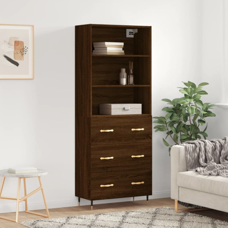 vidaXL Credenza Rovere Marrone 69,5x34x180 cm in Legno Multistrato vidaXL Credenza Rovere Marrone 69,5x34x180 cm in Legno Multistrato