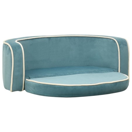 vidaXL Divano Cani Pieghevole Turchese 73x67x26cm in Peluche e Cuscino