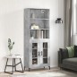 vidaXL Credenza Grigio Cemento 69,5x34x180 cm in Legno Multistrato vidaXL Credenza Grigio Cemento 69,5x34x180 cm in Legno Multistrato