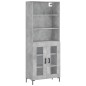 vidaXL Credenza Grigio Cemento 69,5x34x180 cm in Legno Multistrato vidaXL Credenza Grigio Cemento 69,5x34x180 cm in Legno Multistrato