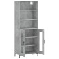 vidaXL Credenza Grigio Cemento 69,5x34x180 cm in Legno Multistrato vidaXL Credenza Grigio Cemento 69,5x34x180 cm in Legno Multistrato
