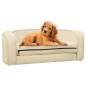 vidaXL Divano Cani Pieghevole Crema 73x67x26cm in Peluche e Cuscino vidaXL Divano Cani Pieghevole Crema 73x67x26cm in Peluche e Cuscino