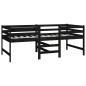 vidaXL Letto Medio-Alto Nero in Legno Massello di Pino 90x200 cm vidaXL Letto Medio-Alto Nero in Legno Massello di Pino 90x200 cm