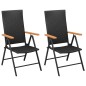vidaXL Set da Pranzo da Giardino 3 pz Nero e Marrone vidaXL Set da Pranzo da Giardino 3 pz Nero e Marrone