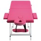 Lettino da Massaggio a 2 Sezioni in Alluminio Rosa Lettino da Massaggio a 2 Sezioni in Alluminio Rosa
