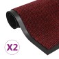 vidaXL Tappeti Antipolvere 2 pz Rettangolari Trapuntati 60x90 cm Rossi vidaXL Tappeti Antipolvere 2 pz Rettangolari Trapuntati 60x90 cm Rossi