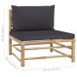 vidaXL Set Salotto da Giardino 5pz con Cuscini Grigio Scuro Bambù