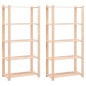 vidaXL Scaffali a 5 Livelli 2 pz 80x38x170 cm Massello Pino 250 kg vidaXL Scaffali a 5 Livelli 2 pz 80x38x170 cm Massello Pino 250 kg