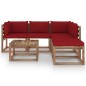 vidaXL Set Salotto Giardino Pallet con Cuscini 6 pz in Pino Impregnato vidaXL Set Salotto Giardino Pallet con Cuscini 6 pz in Pino Impregnato