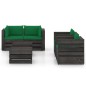 vidaXL Set Salotto da Giardino 6pz con Cuscini Legno Impregnato Grigio