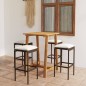 vidaXL Set Bar da Giardino 5 pz con Cuscini Marrone vidaXL Set Bar da Giardino 5 pz con Cuscini Marrone