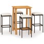 vidaXL Set Bar da Giardino 5 pz con Cuscini Marrone vidaXL Set Bar da Giardino 5 pz con Cuscini Marrone