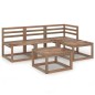 vidaXL Set Salotto Giardino 5 pz in Legno di Pino Impregnato Marrone vidaXL Set Salotto Giardino 5 pz in Legno di Pino Impregnato Marrone