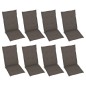 vidaXL Sedie Giardino Reclinabili 8pz Cuscini Massello Acacia Grigio vidaXL Sedie Giardino Reclinabili 8pz Cuscini Massello Acacia Grigio