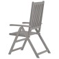 vidaXL Sedie Giardino Reclinabili 8pz Cuscini Massello Acacia Grigio vidaXL Sedie Giardino Reclinabili 8pz Cuscini Massello Acacia Grigio