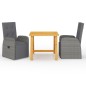 vidaXL Set Mobili da Pranzo per Giardino 3 pz Grigio vidaXL Set Mobili da Pranzo per Giardino 3 pz Grigio